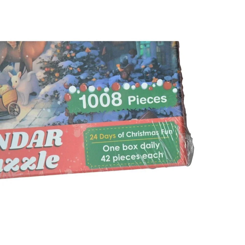 Advent Calendar Jigsaw Puzzle 1008 Pieces Christmas Holiday Countdown 24 Days Fe